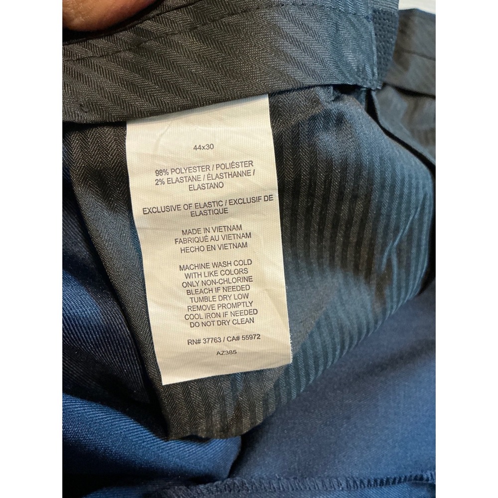 Savane Navy Blue Straight Leg Pants Stretch Business Casual Mens 44x30 Workwear - Picture 8 of 10